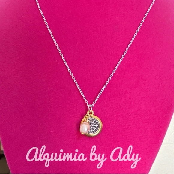 Freshwater pearl Vermeil gold 925 stamped Saint Benedict San Benito necklace - Picture 1 of 7